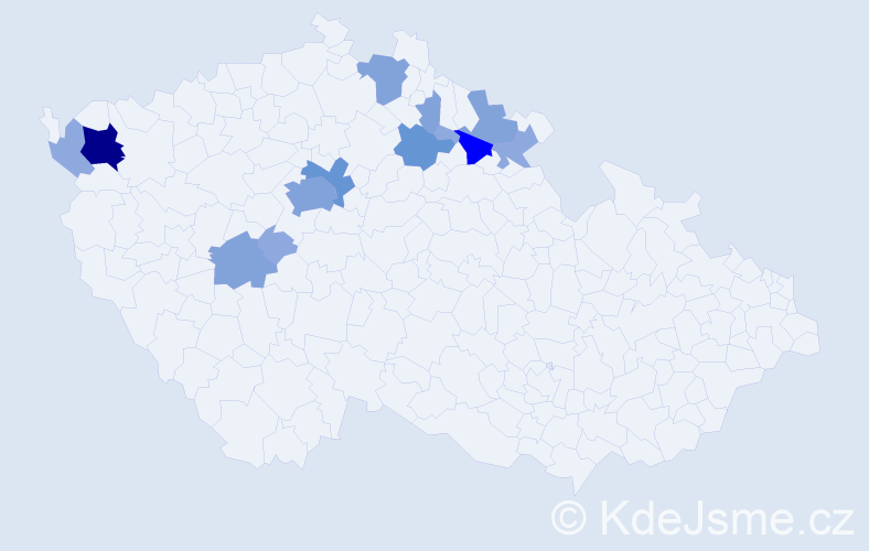 Příjmení: 'Mesner', počet výskytů 34 v celé ČR