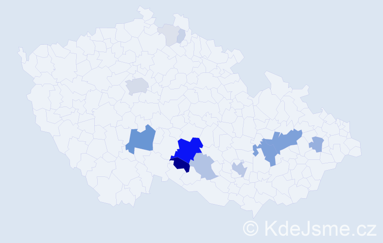 Příjmení: 'Bartů', počet výskytů 56 v celé ČR