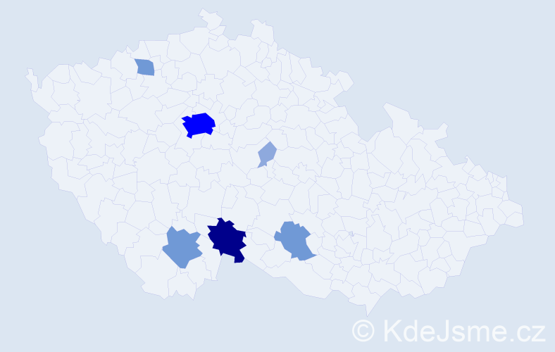 Příjmení: 'Ráftlová', počet výskytů 17 v celé ČR