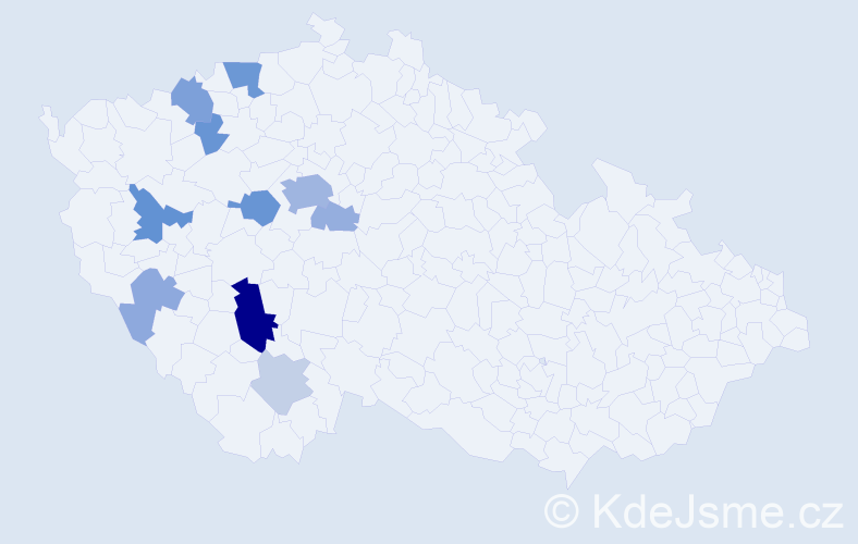 Příjmení: 'Belšan', počet výskytů 29 v celé ČR