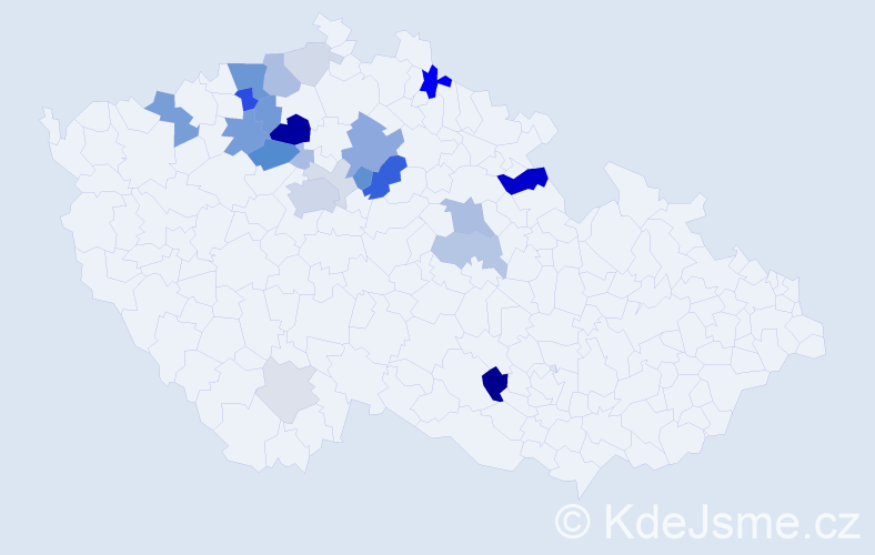 Příjmení: 'Betka', počet výskytů 74 v celé ČR