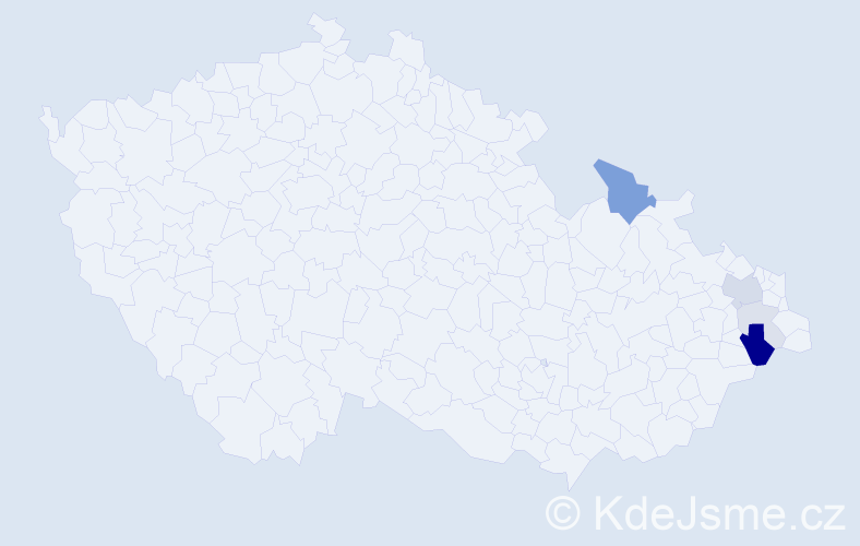 Příjmení: 'Kanálik', počet výskytů 13 v celé ČR