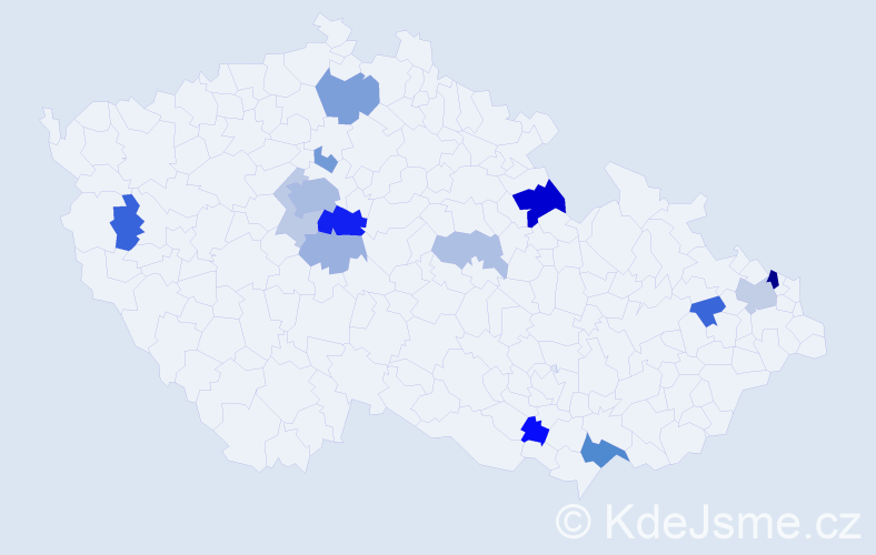 Příjmení: 'Pantáková', počet výskytů 34 v celé ČR