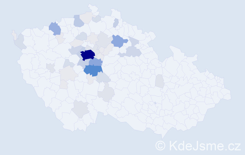 Příjmení: 'Chrpa', počet výskytů 182 v celé ČR