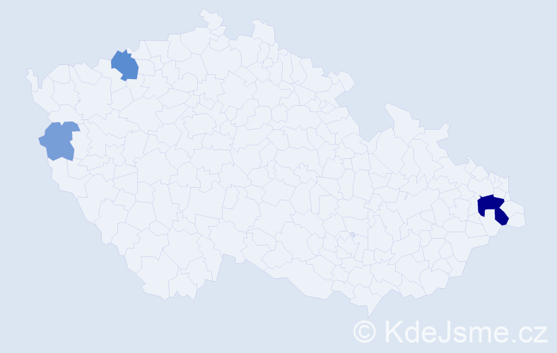 Příjmení: 'Kačandy', počet výskytů 12 v celé ČR
