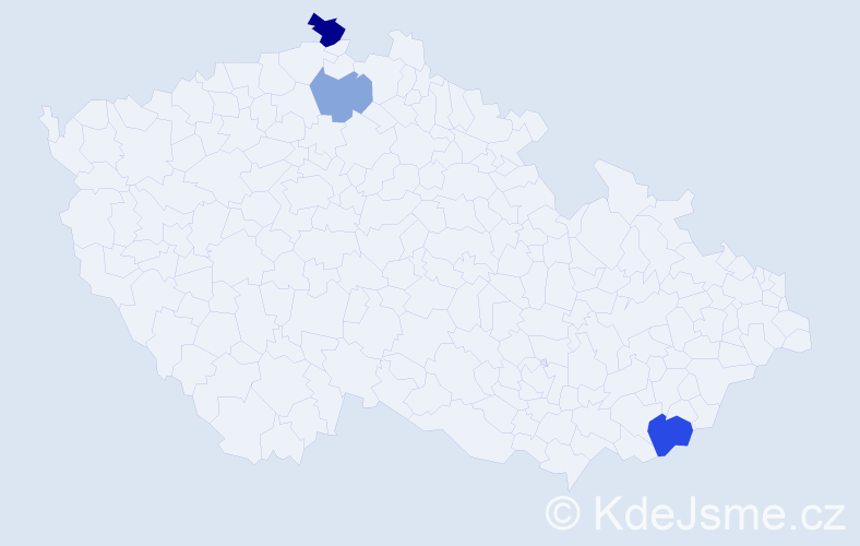 Příjmení: 'Púdelková', počet výskytů 5 v celé ČR
