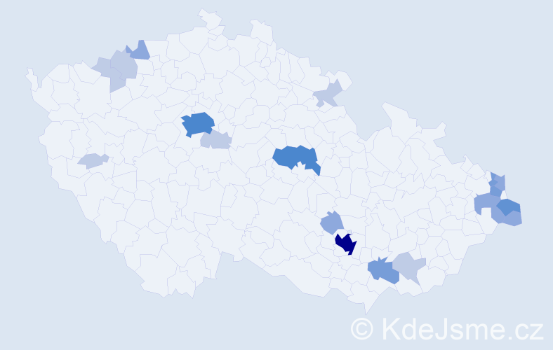 Příjmení: 'Padyšáková', počet výskytů 49 v celé ČR