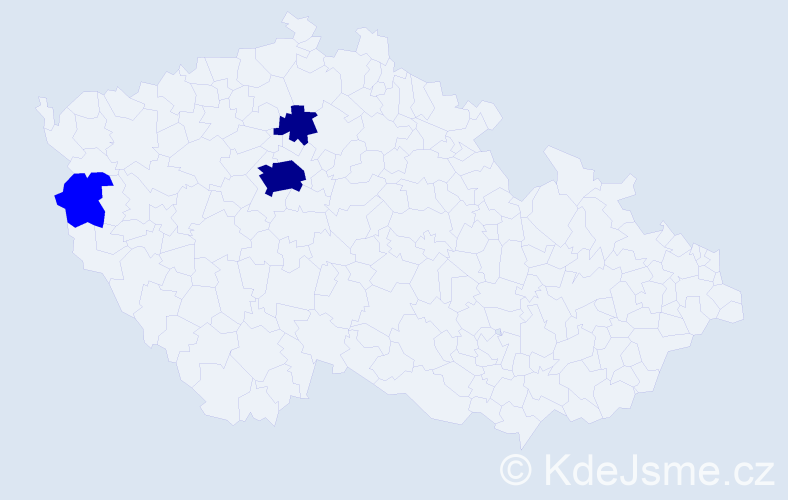 Příjmení: 'Gruda', počet výskytů 5 v celé ČR
