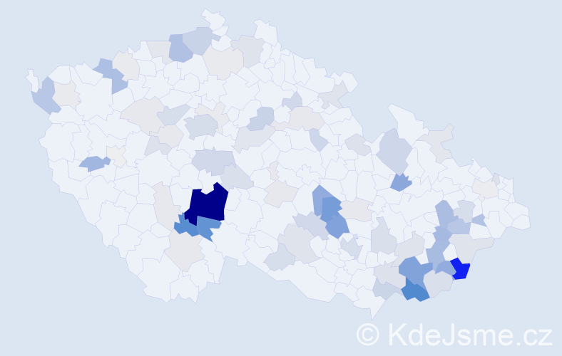 Příjmení: 'Cíchová', počet výskytů 294 v celé ČR