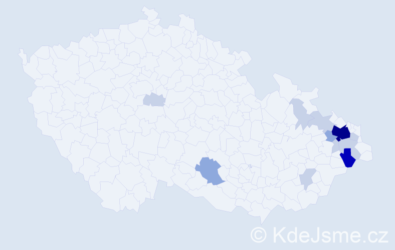 Příjmení: 'Tabášková', počet výskytů 34 v celé ČR