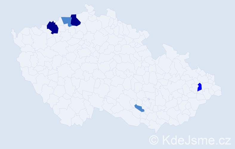 Příjmení: 'Kozarcová', počet výskytů 10 v celé ČR