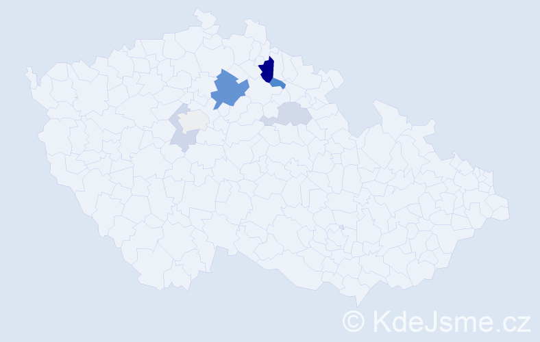 Příjmení: 'Pajrová', počet výskytů 13 v celé ČR