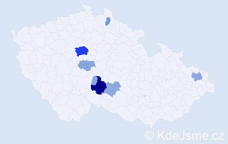 Příjmení: 'Babčická', počet výskytů 23 v celé ČR