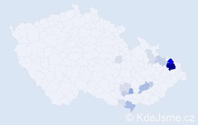 Příjmení: 'Rumpová', počet výskytů 58 v celé ČR