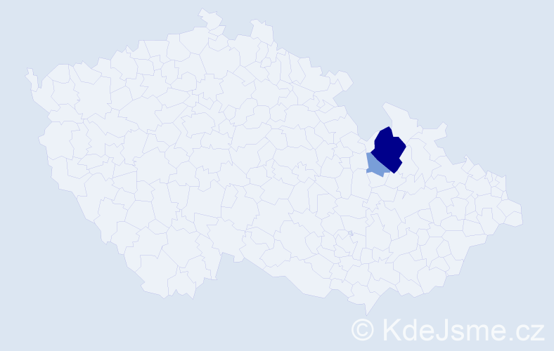 Příjmení: 'Kluga', počet výskytů 8 v celé ČR