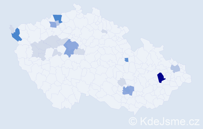 Příjmení: 'Jakubka', počet výskytů 71 v celé ČR
