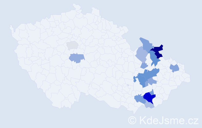 Příjmení: 'Palánková', počet výskytů 68 v celé ČR
