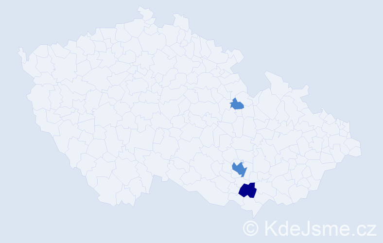 Příjmení: 'Kosturková', počet výskytů 5 v celé ČR