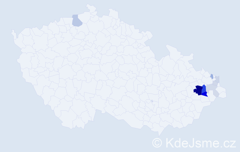 Příjmení: 'Hodslavská', počet výskytů 23 v celé ČR