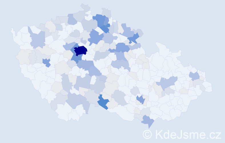 Příjmení: 'Cvrček', počet výskytů 542 v celé ČR