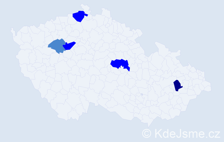 Příjmení: 'Lakiová', počet výskytů 10 v celé ČR
