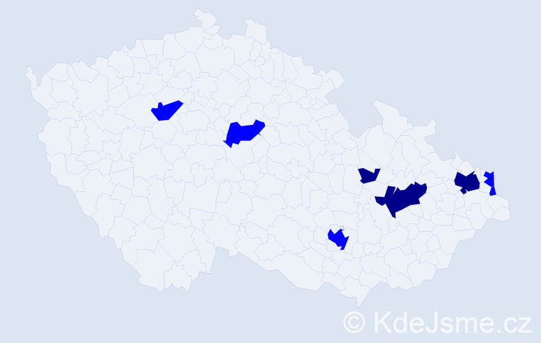 Příjmení: 'Sowová', počet výskytů 11 v celé ČR