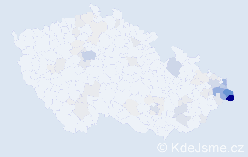 Příjmení: 'Bojková', počet výskytů 353 v celé ČR