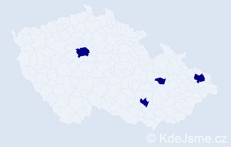 Příjmení: 'Gam', počet výskytů 4 v celé ČR