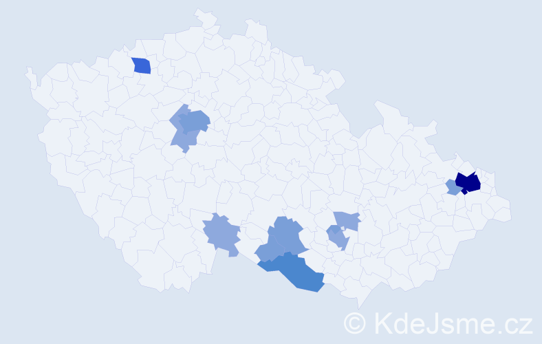 Příjmení: 'Stohl', počet výskytů 28 v celé ČR