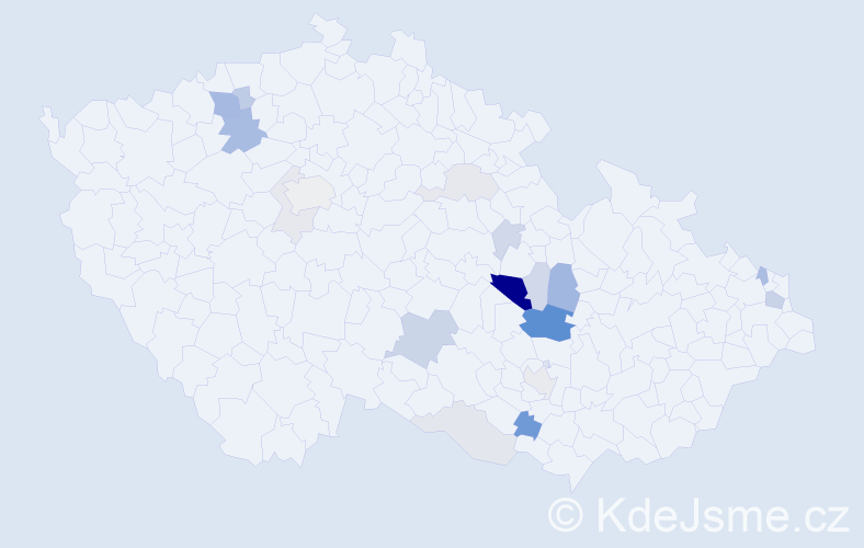 Příjmení: 'Leinveberová', počet výskytů 49 v celé ČR