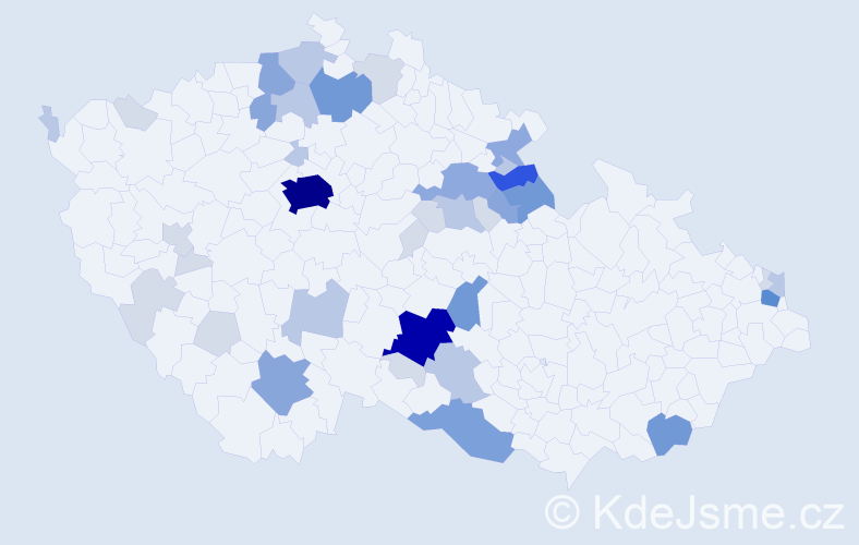 Příjmení: 'Ficencová', počet výskytů 134 v celé ČR