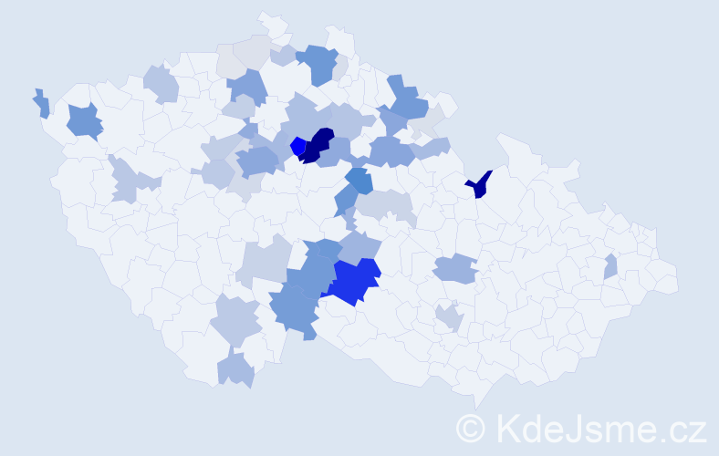 Příjmení: 'Rychetský', počet výskytů 208 v celé ČR