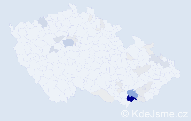Příjmení: 'Kordula', počet výskytů 167 v celé ČR