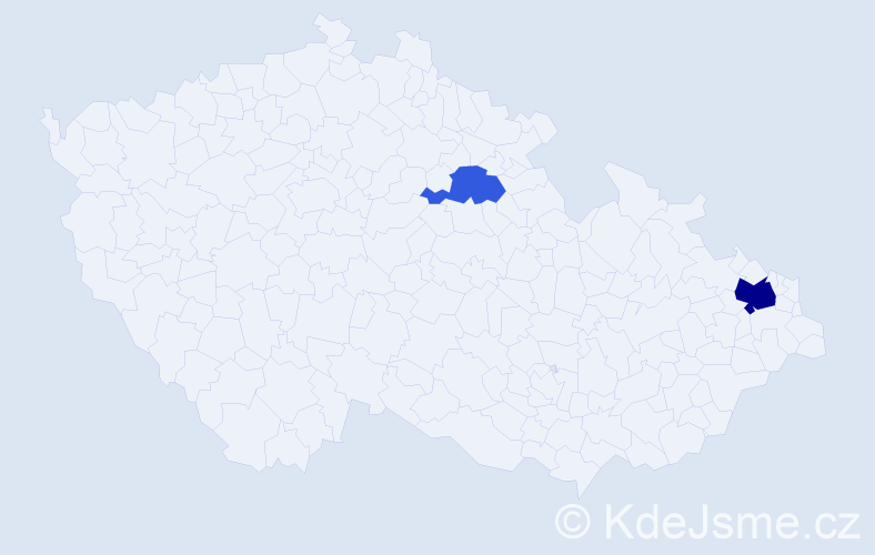 Příjmení: 'Cibor', počet výskytů 8 v celé ČR
