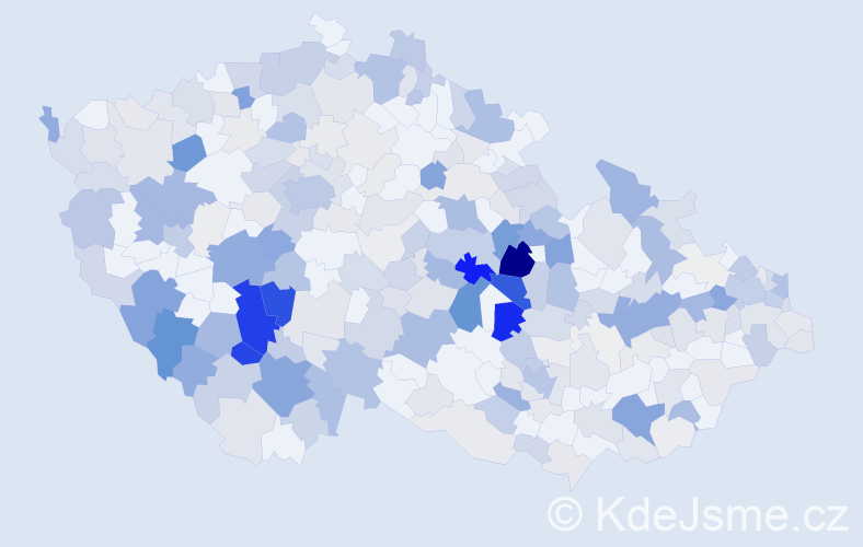 Příjmení: 'Hanus', počet výskytů 1075 v celé ČR