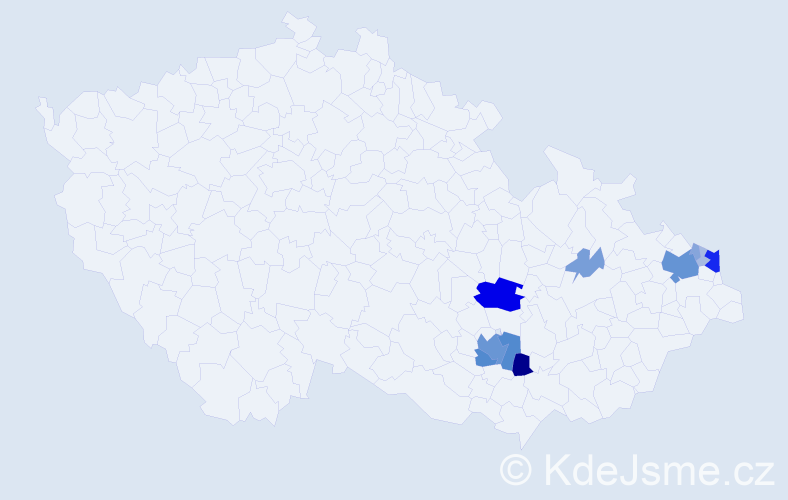 Příjmení: 'Palupa', počet výskytů 46 v celé ČR