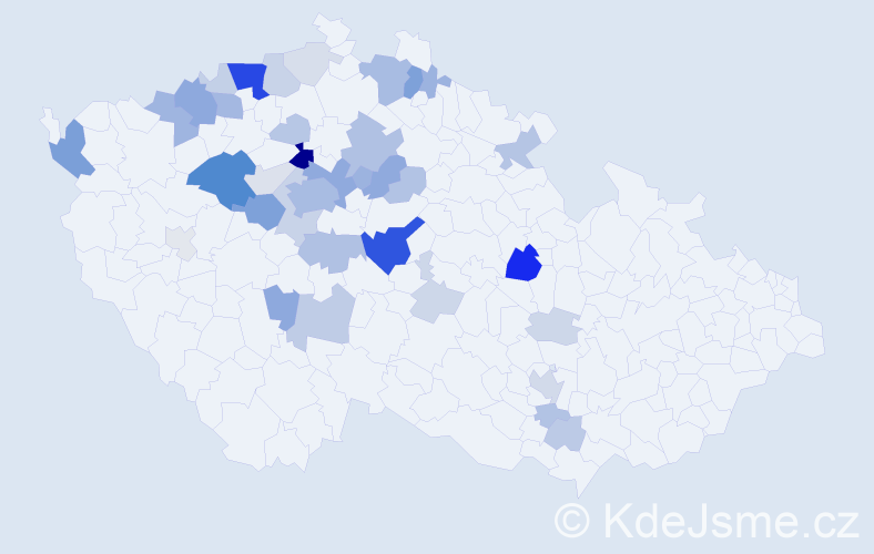 Příjmení: 'Klatovská', počet výskytů 130 v celé ČR
