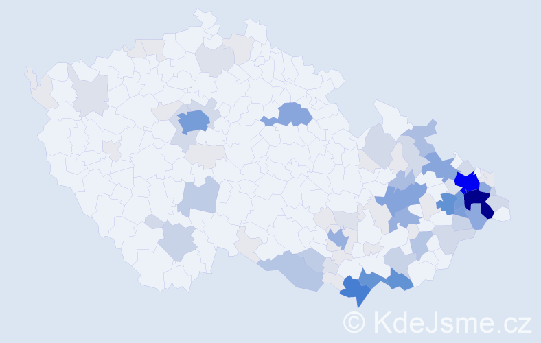 Příjmení: 'Švrčková', počet výskytů 401 v celé ČR