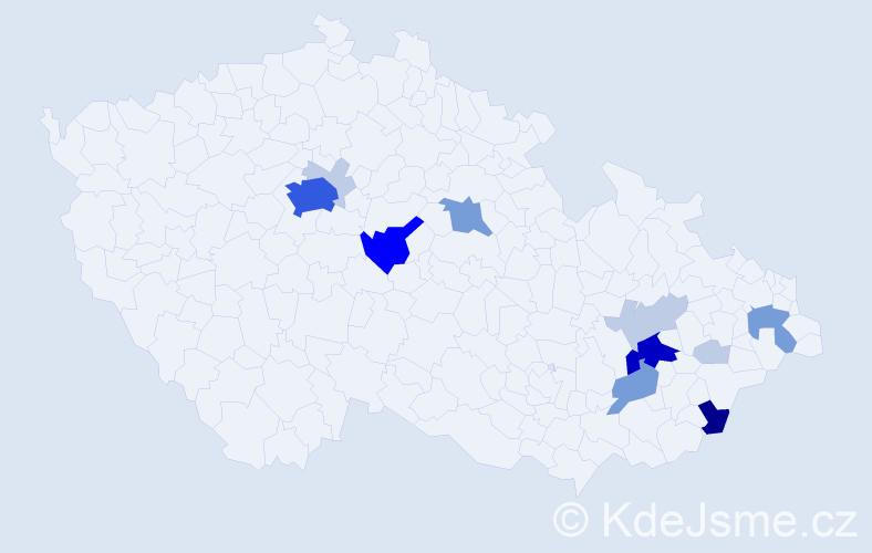 Příjmení: 'Ginter', počet výskytů 45 v celé ČR
