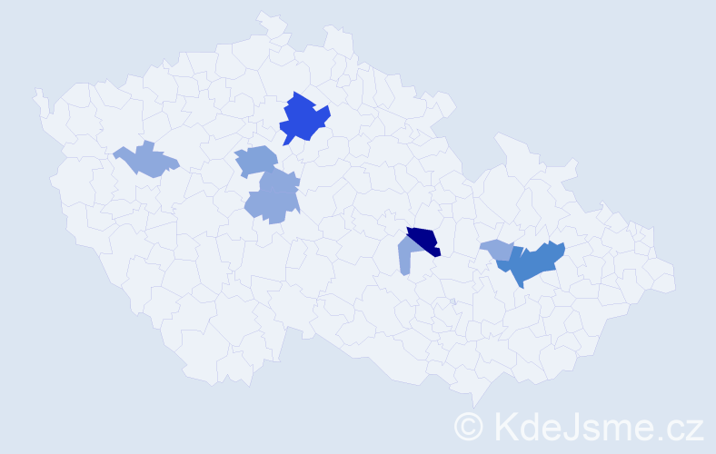 Příjmení: 'Pajkr', počet výskytů 24 v celé ČR