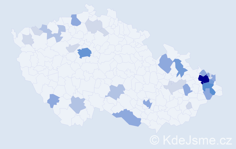 Příjmení: 'Lesniaková', počet výskytů 87 v celé ČR