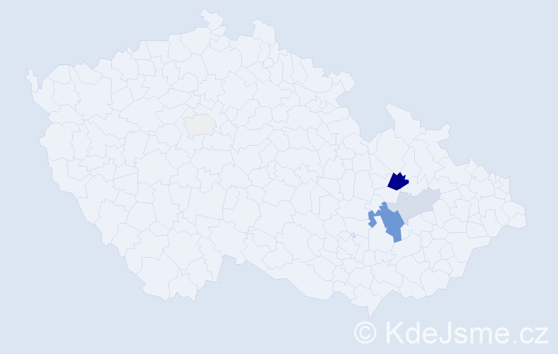Příjmení: 'Kawij', počet výskytů 11 v celé ČR