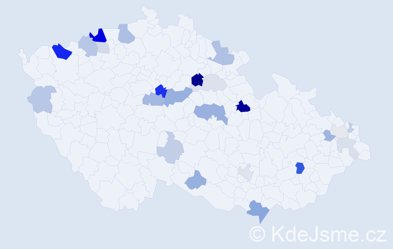 Příjmení: 'Barkóci', počet výskytů 58 v celé ČR
