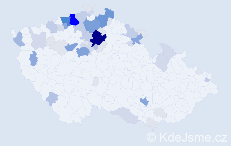 Příjmení: 'Dančo', počet výskytů 205 v celé ČR