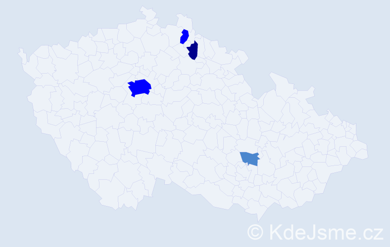 Příjmení: 'Nečaská', počet výskytů 8 v celé ČR