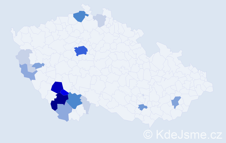 Příjmení: 'Rejžková', počet výskytů 70 v celé ČR