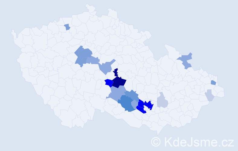 Příjmení: 'Křípal', počet výskytů 77 v celé ČR