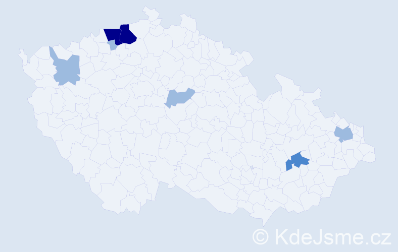 Příjmení: 'Košnár', počet výskytů 14 v celé ČR