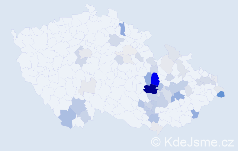 Příjmení: 'Geršlová', počet výskytů 170 v celé ČR