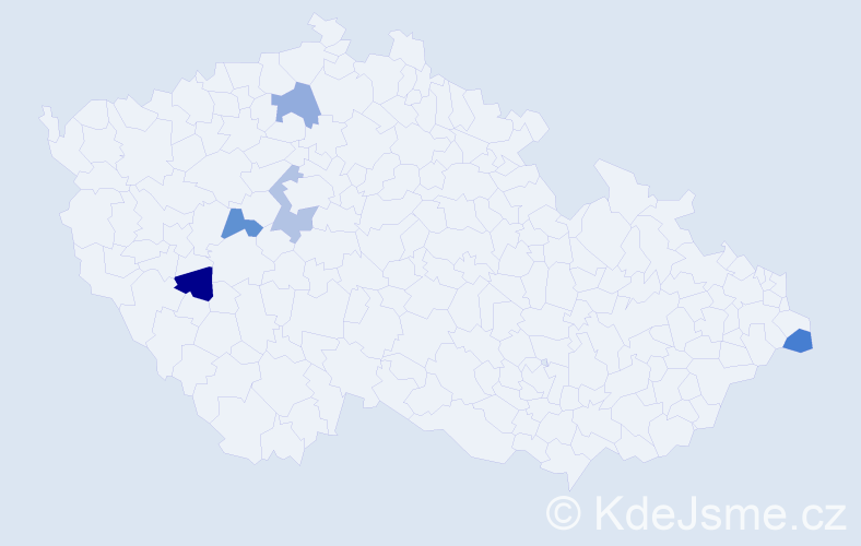 Příjmení: 'Jimelová', počet výskytů 5 v celé ČR